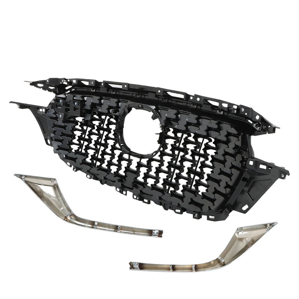 Front Upper Grille for Mazda CX-5 (2022–2023) Glossy Black + Chrome Trim