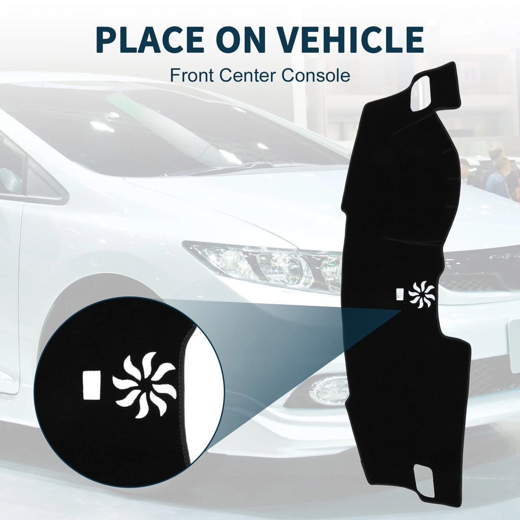 Dashboard Cover Mat for Honda Civic FL5 (2022–2024) Sun Protector Black