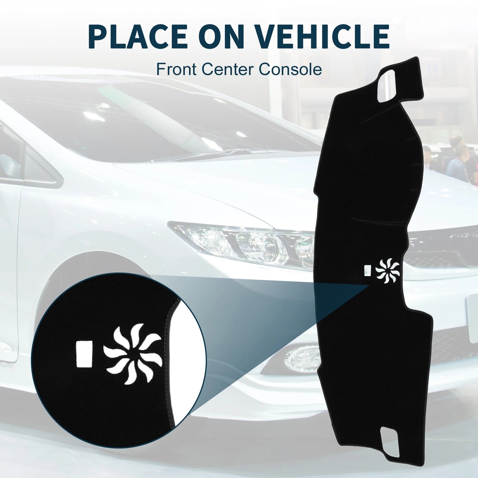 Dashboard Cover Mat for Honda Civic FL5 (2022–2024) Sun Protector Black