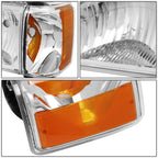 Headlight Corner Lamp Set of 2 for Ford F150 F250 F350 Bronco (1987–1991) Chrome/Amber