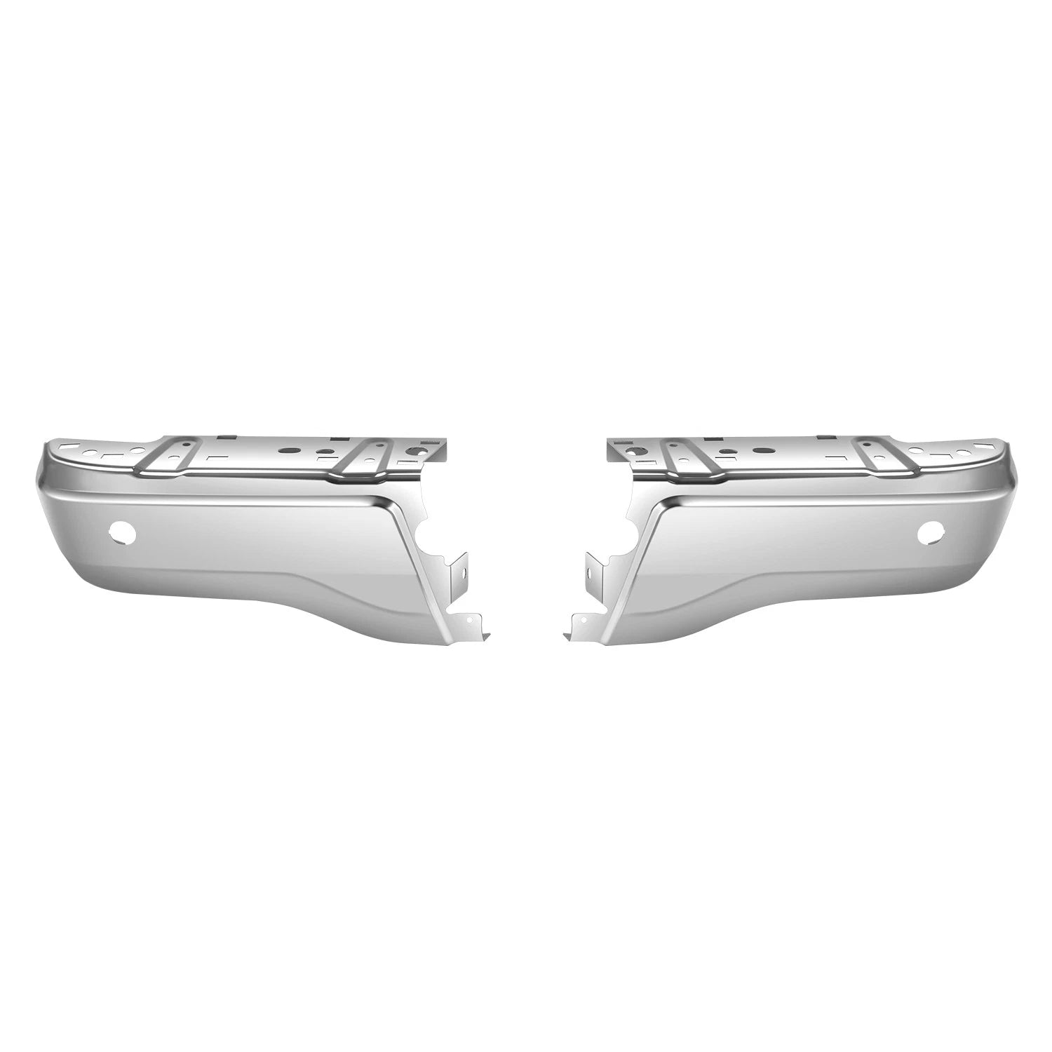 Set of 2 Steel Rear Bumper End Caps for Ford Ranger (2019–2023) Chrome
