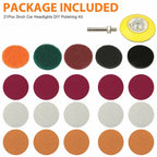 21pcs 3Inch Headlight Polishing Scouring Pad for Drill