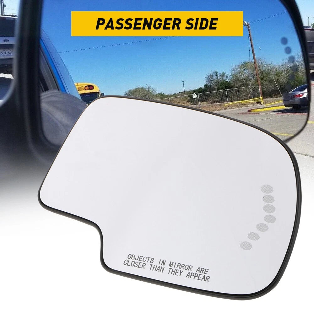 Heated Turn Signal Mirror Glass Passenger Side RH for Chevy GMC Cadillac (2003-200)