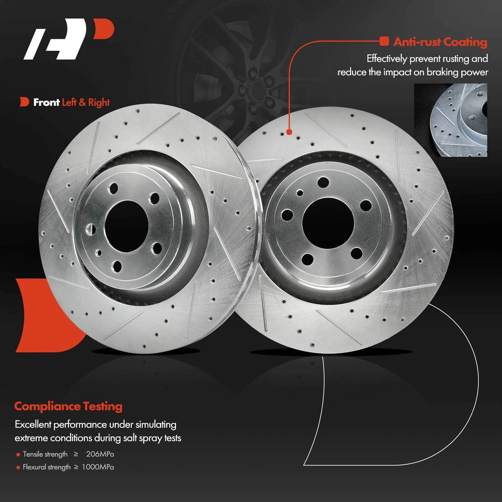 Front Drilled Brake Rotors for Ford Mustang (2015–2020) 352mm