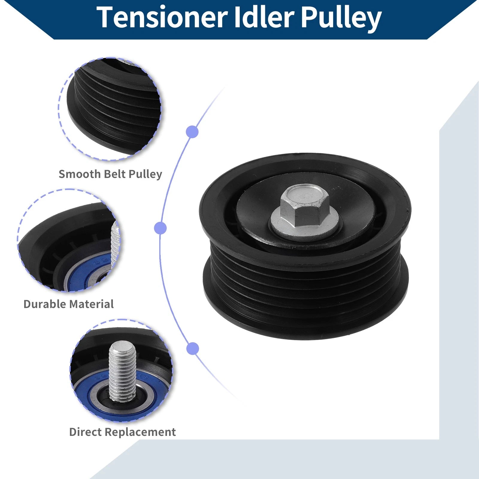 Drive Belt Idler Pulley for Hyundai Tucson (2010–2015) No. 2528825001