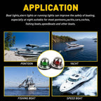 LED Bow Navigation Light for Marine Boat Pontoon (112 Degree)