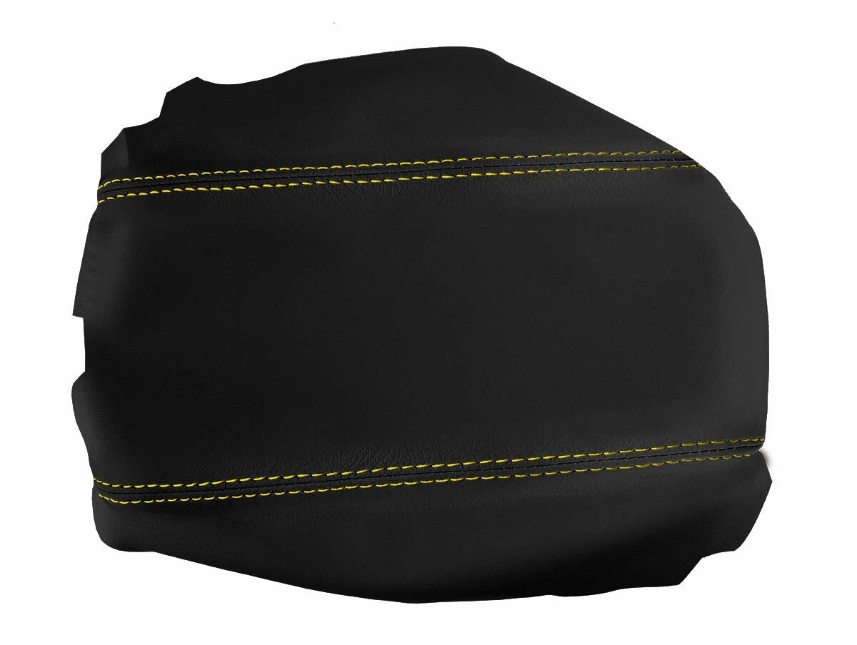 Leather Console Lid Armrest Cover for Acura TSX (2009–2014) Yellow Stitch