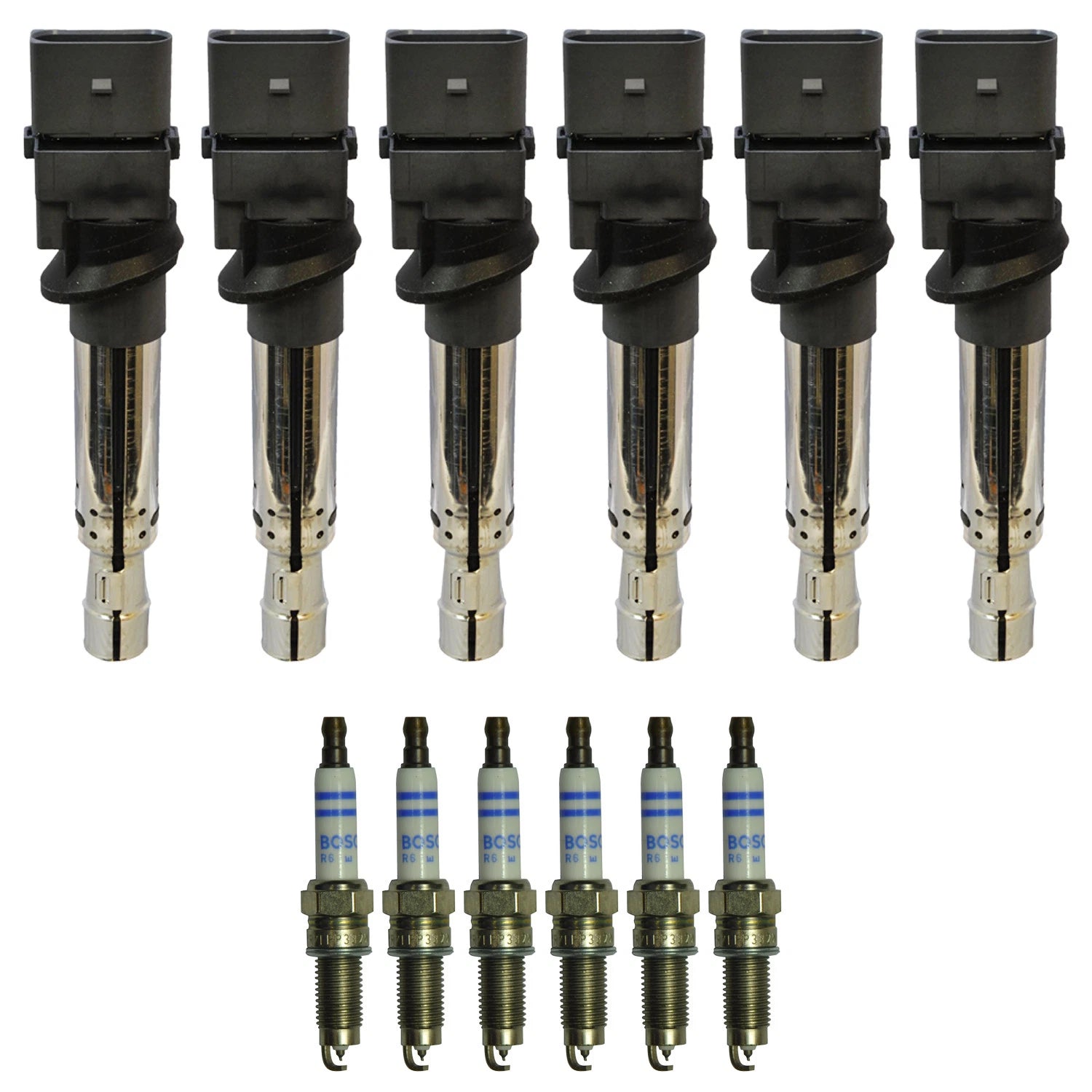 Set of 6 Ignition Coils & Spark Plugs for Audi A3 Quattro R32 (2004–2008)