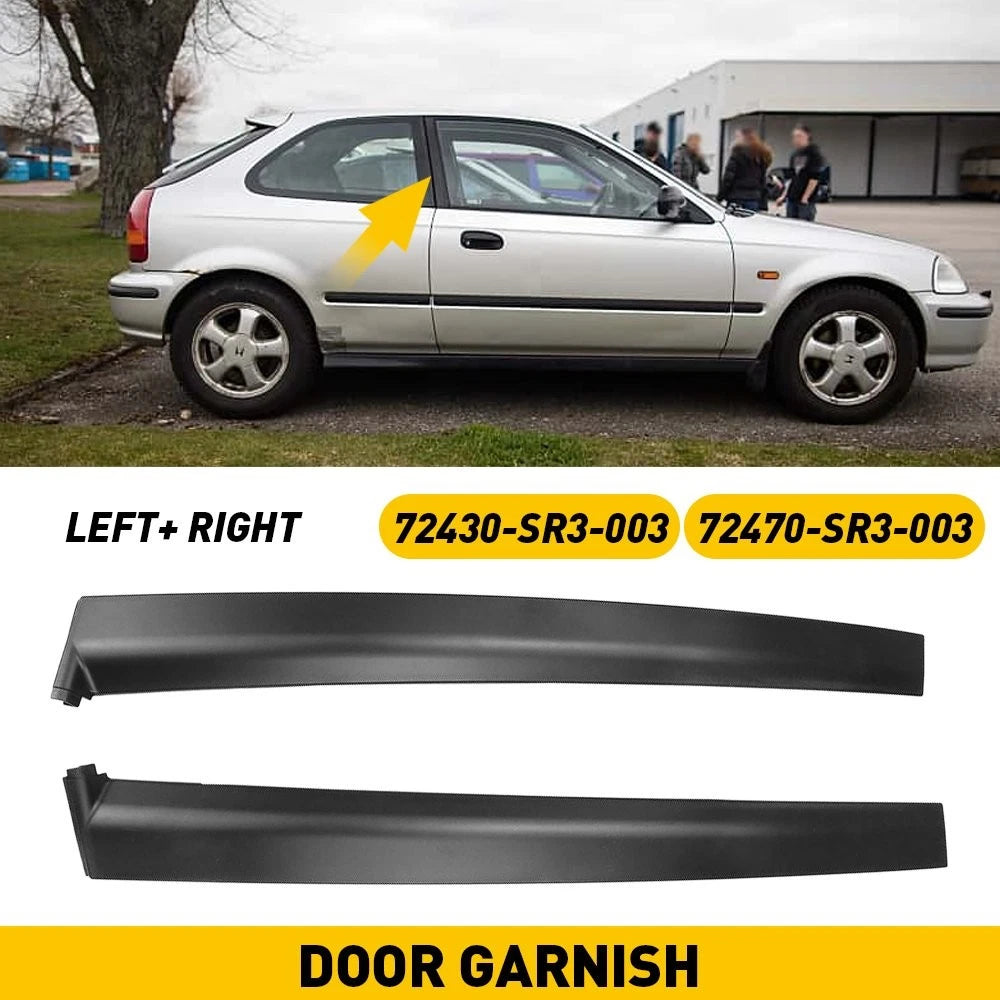 Set of 2 Side Door Garnish Trim Pillar Sash for Honda Civic (1992–1995)