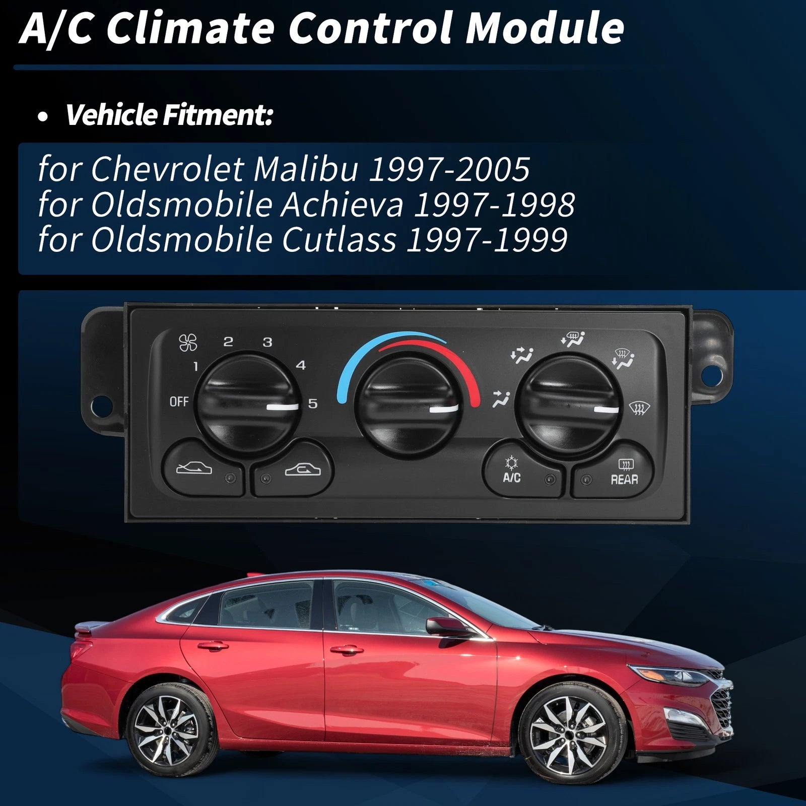 A/C Heater Climate Control Module Panel for Chevrolet Malibu (1997–2005) No.599213