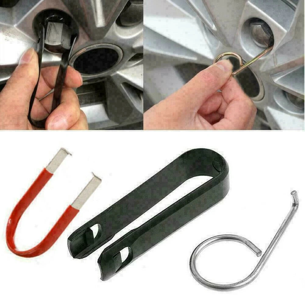 3X Wheel Lug Bolt Nut Center Cover Cap Extractor Tool Kit for Car Truck