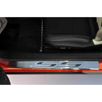 Stainless Door Sill Trim Kit w/Garnet Red Solid Vinyl SS Inlay for 10-15 Camaro