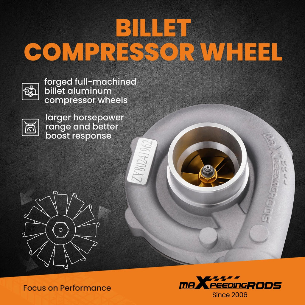 T04E T3/T4 Turbo Universal for 1.5L-2.5L (Billet Wheel, Titanium Blanket)