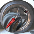 Set of 4 Red Aluminum Spiked Tire Valve Stem Caps for Universal Fit (60mm)