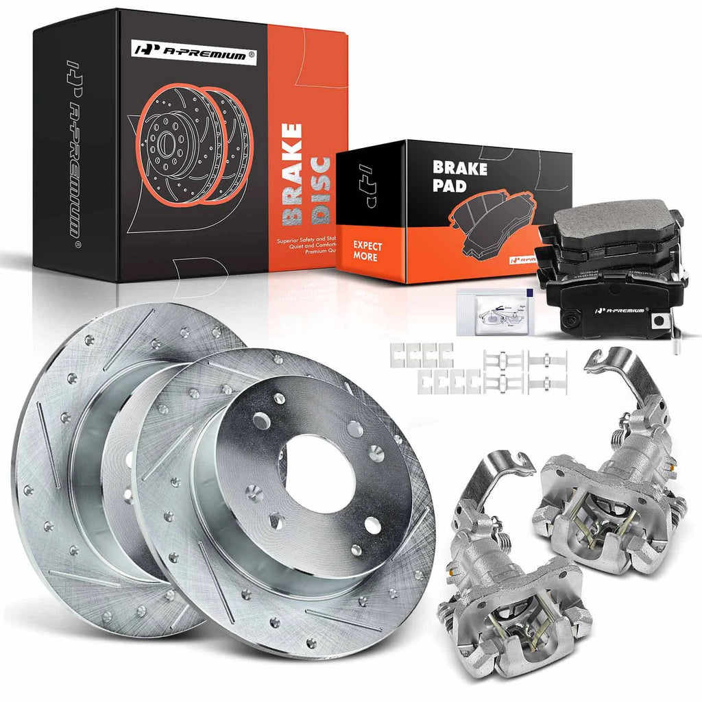Set of 8 Rear Drilled Brake Rotors & Pads for Honda Accord (1998–2002)