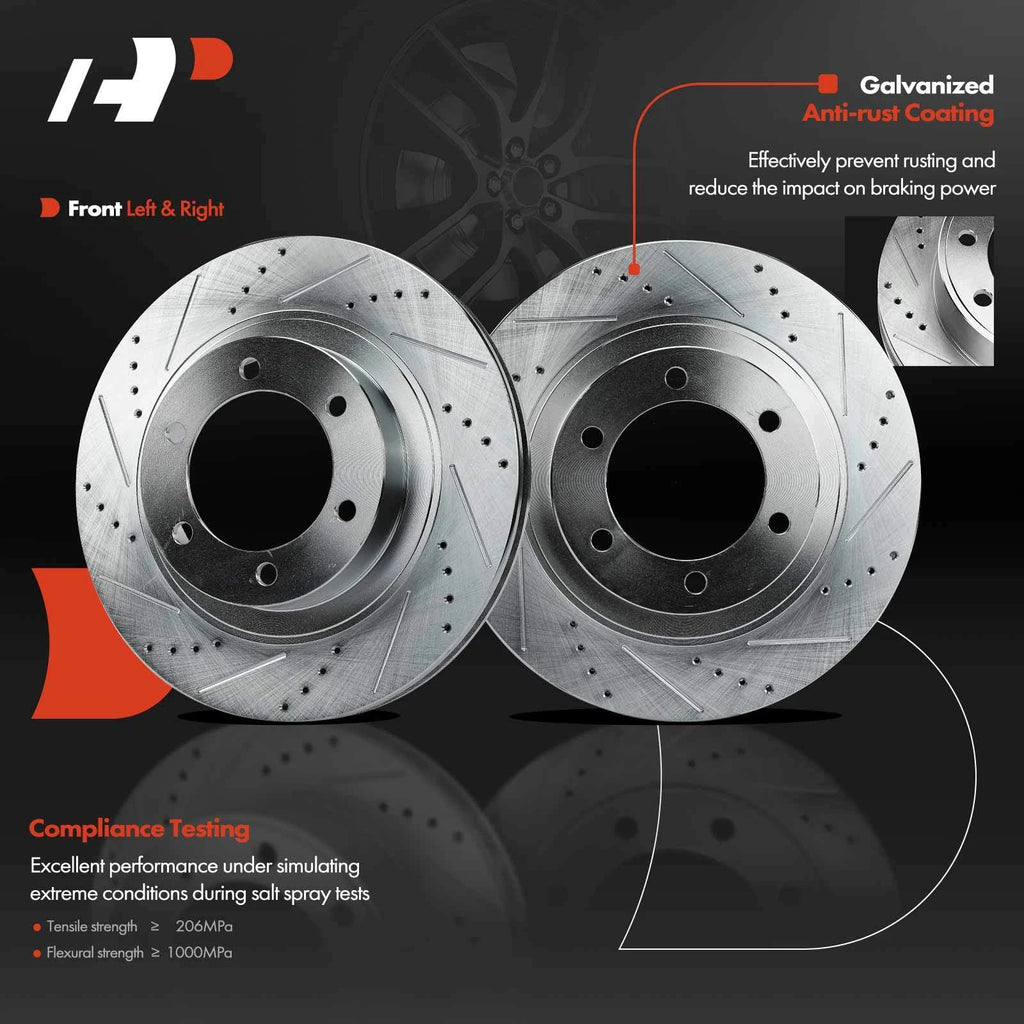 Front Side Drilled Brake Rotors for Toyota 4Runner Lexus GX470 (2003–2009)