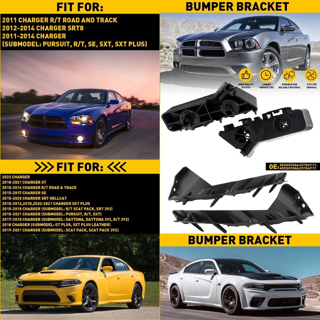 Set of 2 Bumper Brackets for Dodge Charger (2015–2021)