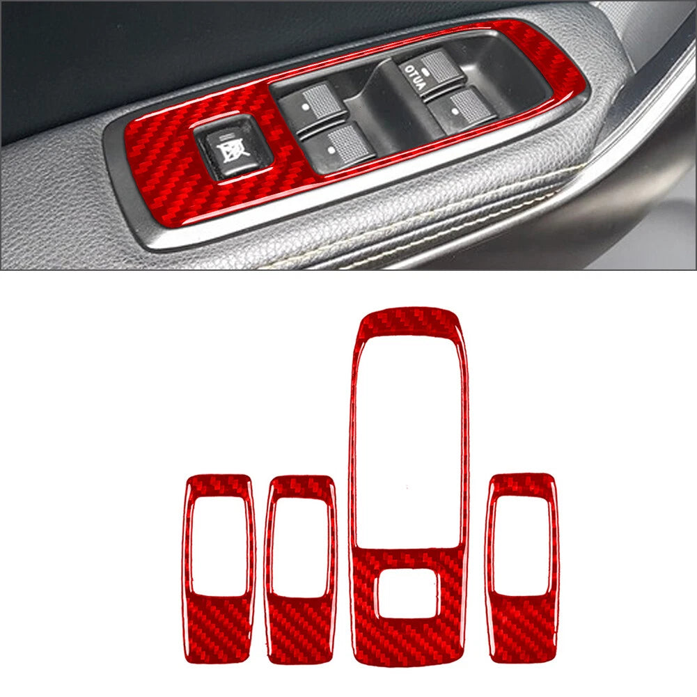 Carbon Fiber Window Lift Switch Panel Cover Trim for Ford Ranger Sport (2015–2022)