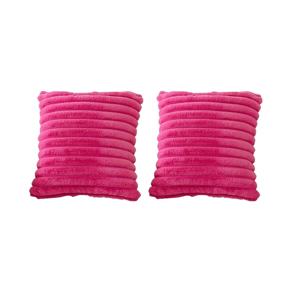 2X Faux Fur Pink Pillow Cushion Cover for Sofa Couch