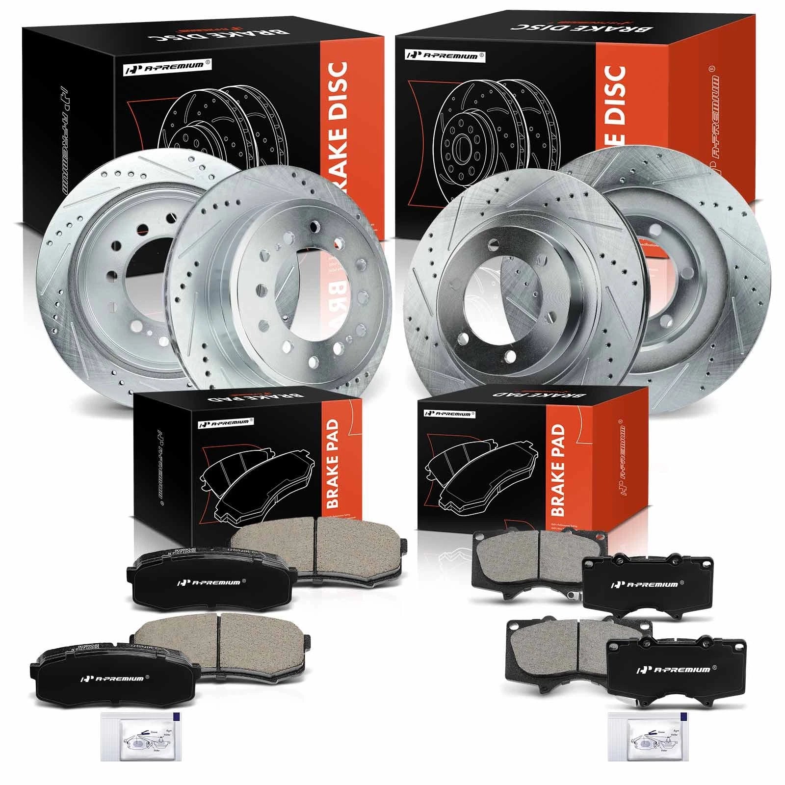 Drilled Brake Rotors & Ceramic Pads for Toyota 4Runner (2010-2019)