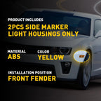 Set of 2 Front Bumper Side Marker Light Reflector Covers for Chevy Camaro (2010-2015)
