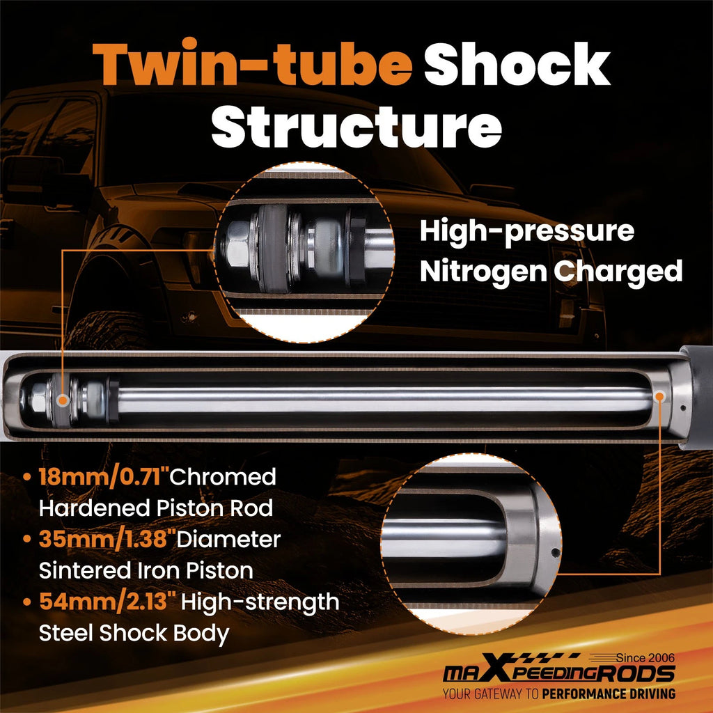 Set of 4 Lift Shocks for Jeep Wrangler TJ/Rubicon/Unlimited (1997–2006)