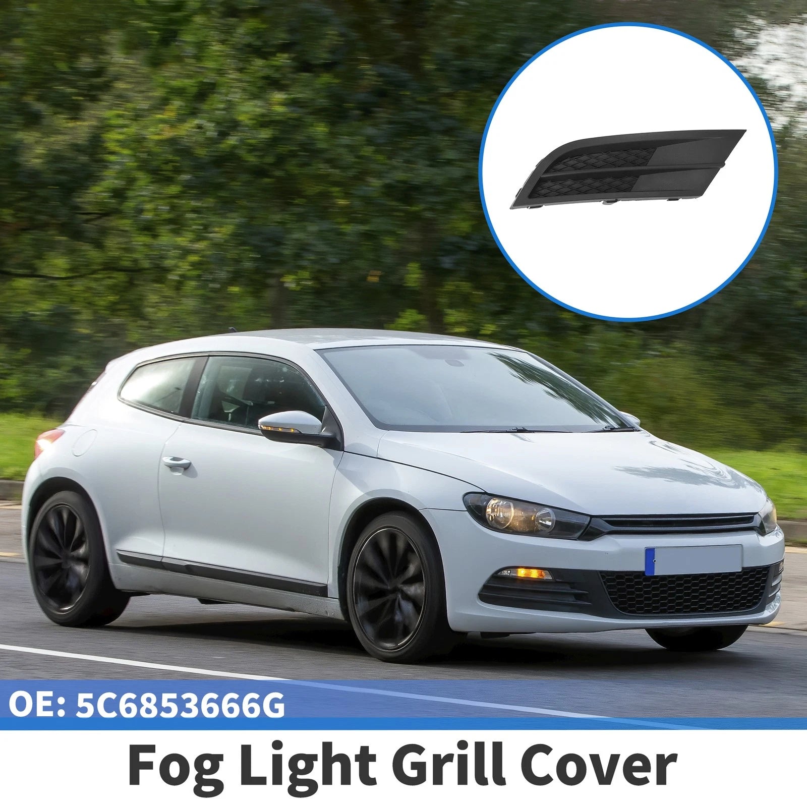 1pc Fog Light Grill for Volkswagen Jetta (2015–2018) No.5C6853666G