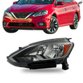 Halogen Headlight for Nissan Sentra (2016–2018) Chrome Housing Driver Left