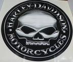 Set of 2 Harley Davidson Willie G Skull Logo Decals for Trailer Garage
