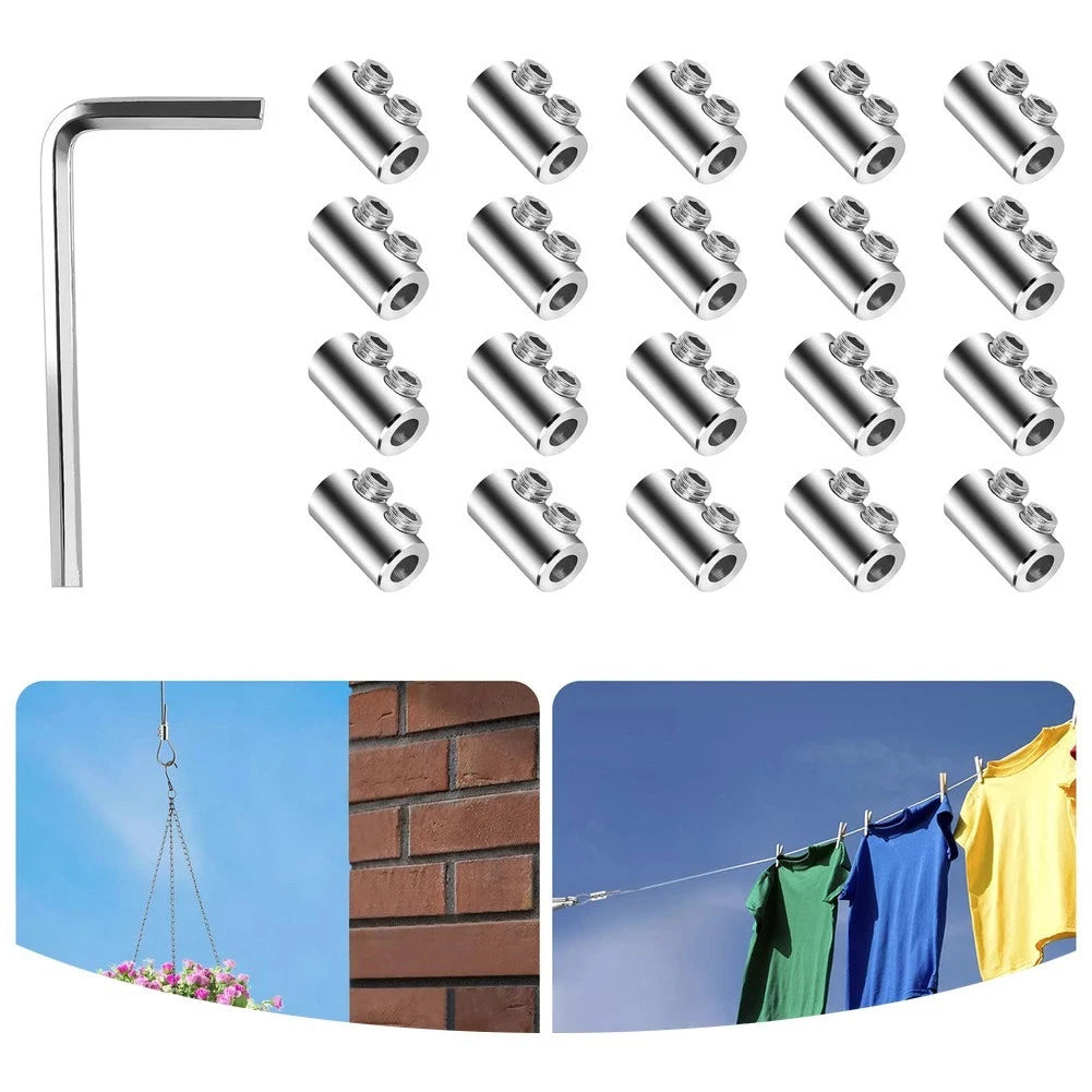 20pcs Stainless Steel Wire Rope Clips for Marine and Construction
