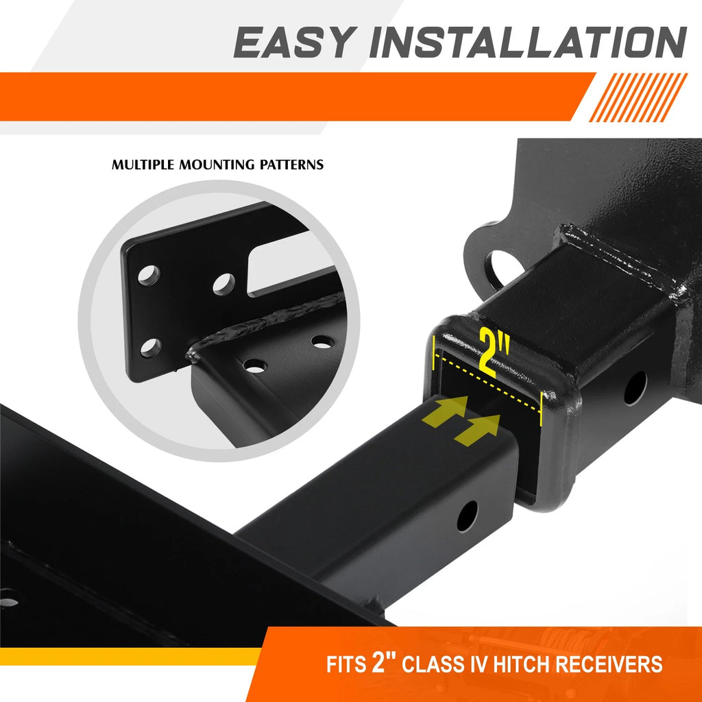 Trailer Tow Hitch Winch Mount Kit for 2" Receiver (Universal)