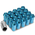Set of 4 Open End M12x1.25 44mm Tall Sky Blue Aluminum Lug Nuts for JDM