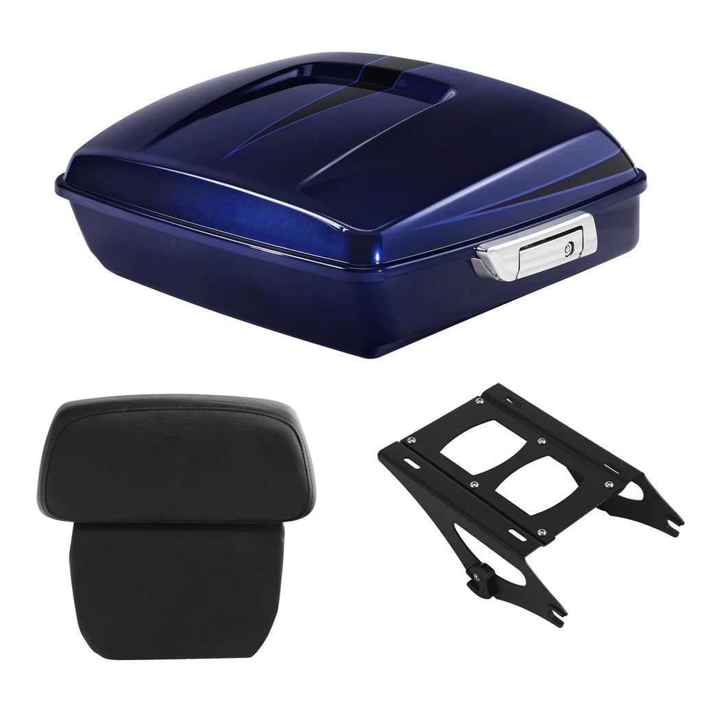 Chopped Trunk Pad Mount for Harley Touring (2014–2023) Zephyr Blue/Black Sunglo