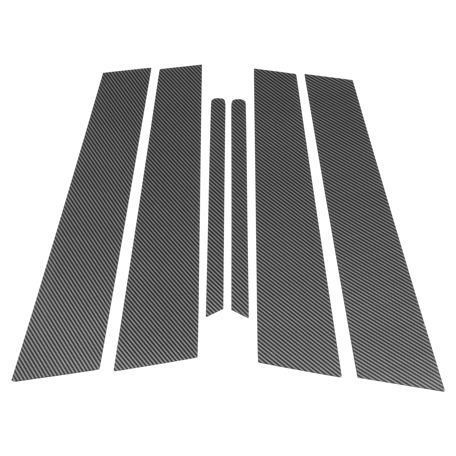 Set of 6 Door Pillar Window Trim for Kia Optima (2011–2015) Carbon Fiber