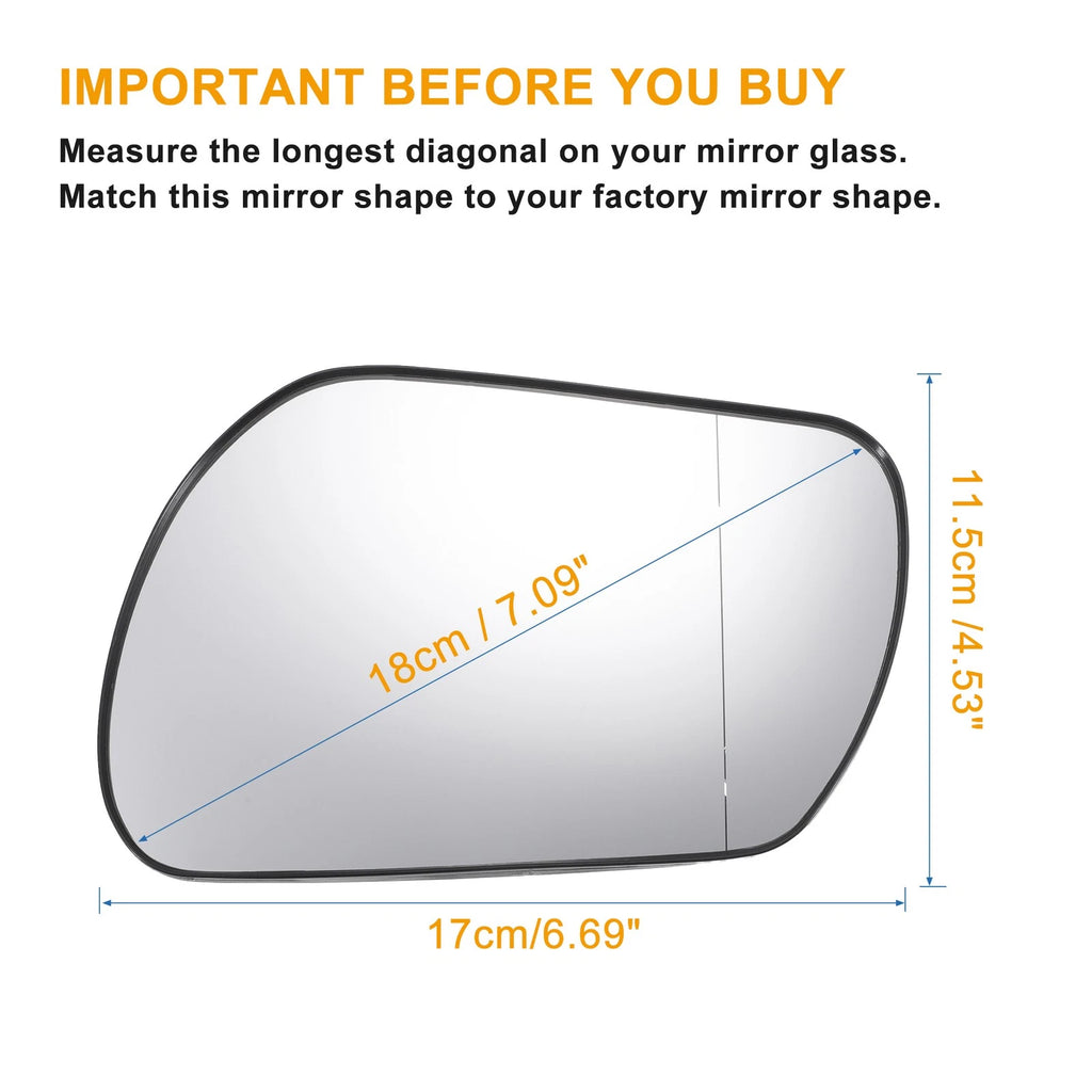 Pair Side Mirror Glass with Backing Plate for Mazda 3 6 (Non-heated)