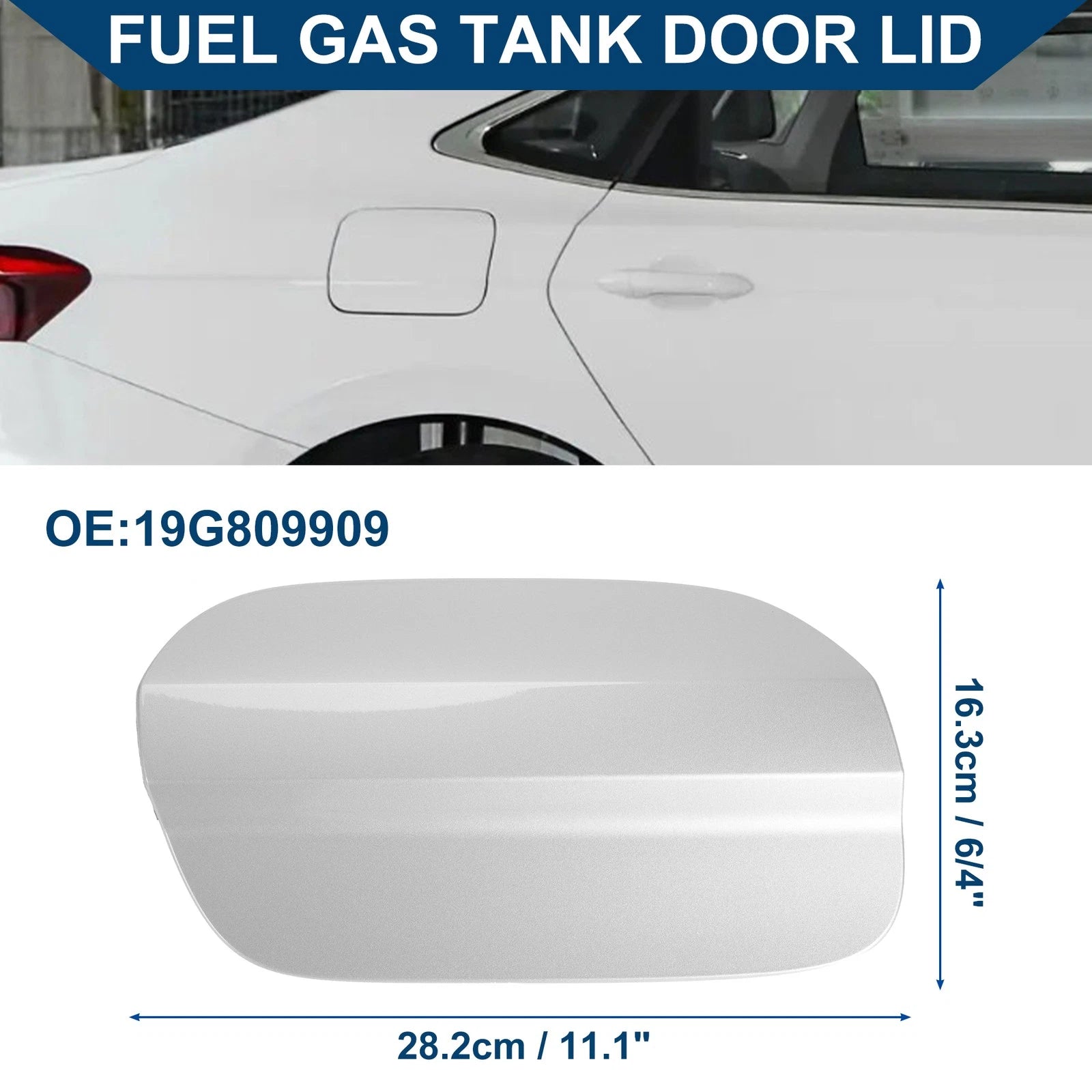 Fuel Tank Door Cap for Volkswagen Jetta A4 (2019–2023) Silver Tone