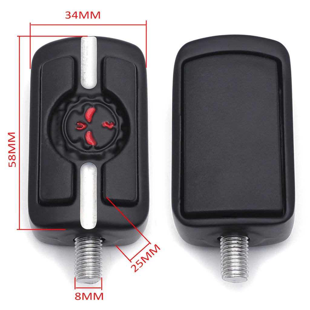 2X Black Gear Skull Shift Pegs for Harley Touring Dyna