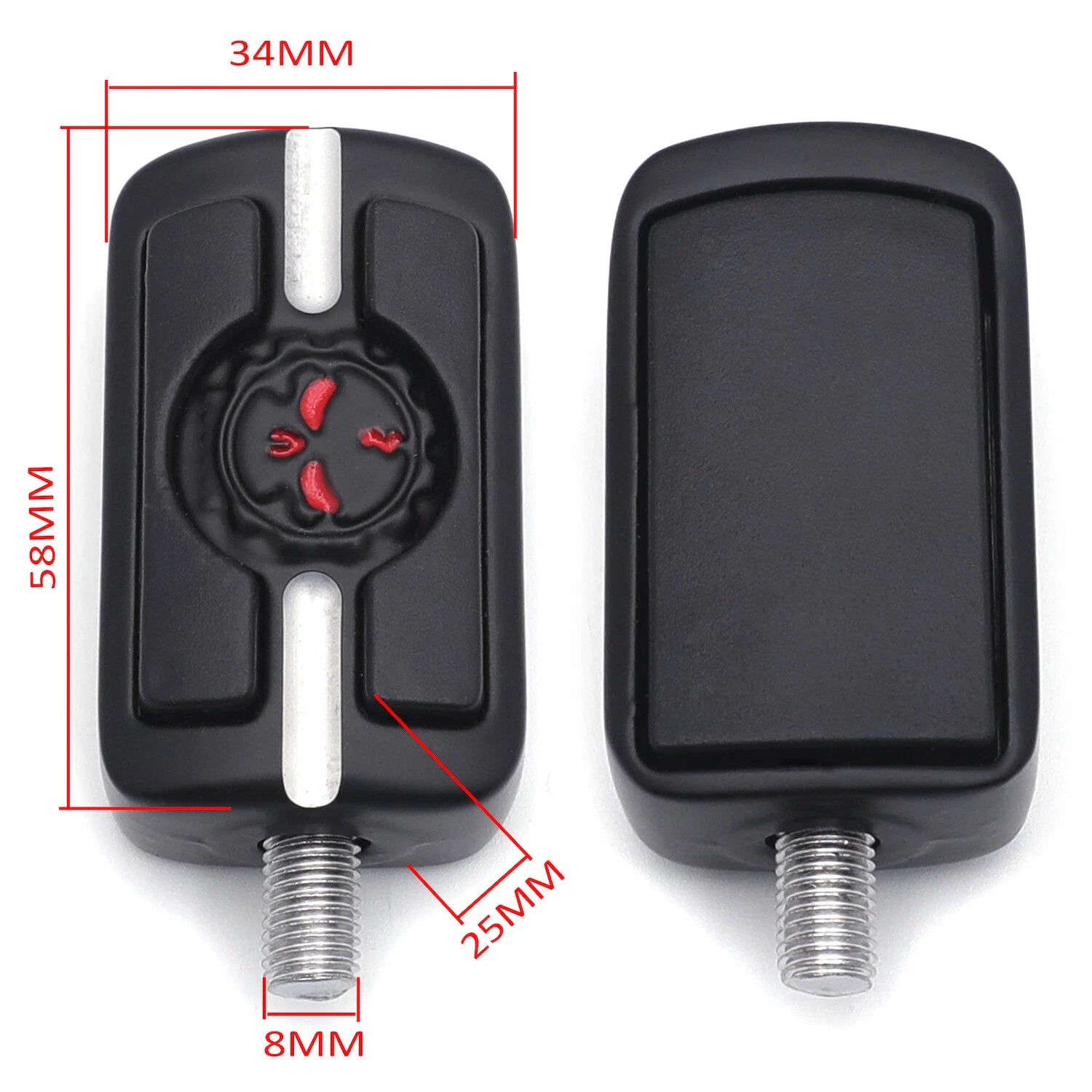 2X Black Gear Skull Shift Pegs for Harley Touring Dyna