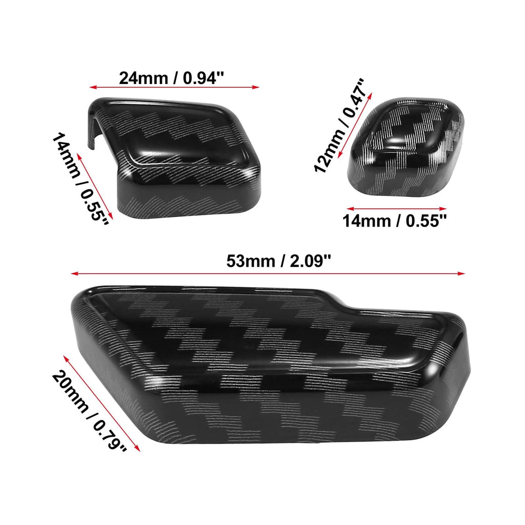 Set of 6 Carbon Fiber Door Adjust Button Switch Covers for Mercedes Benz