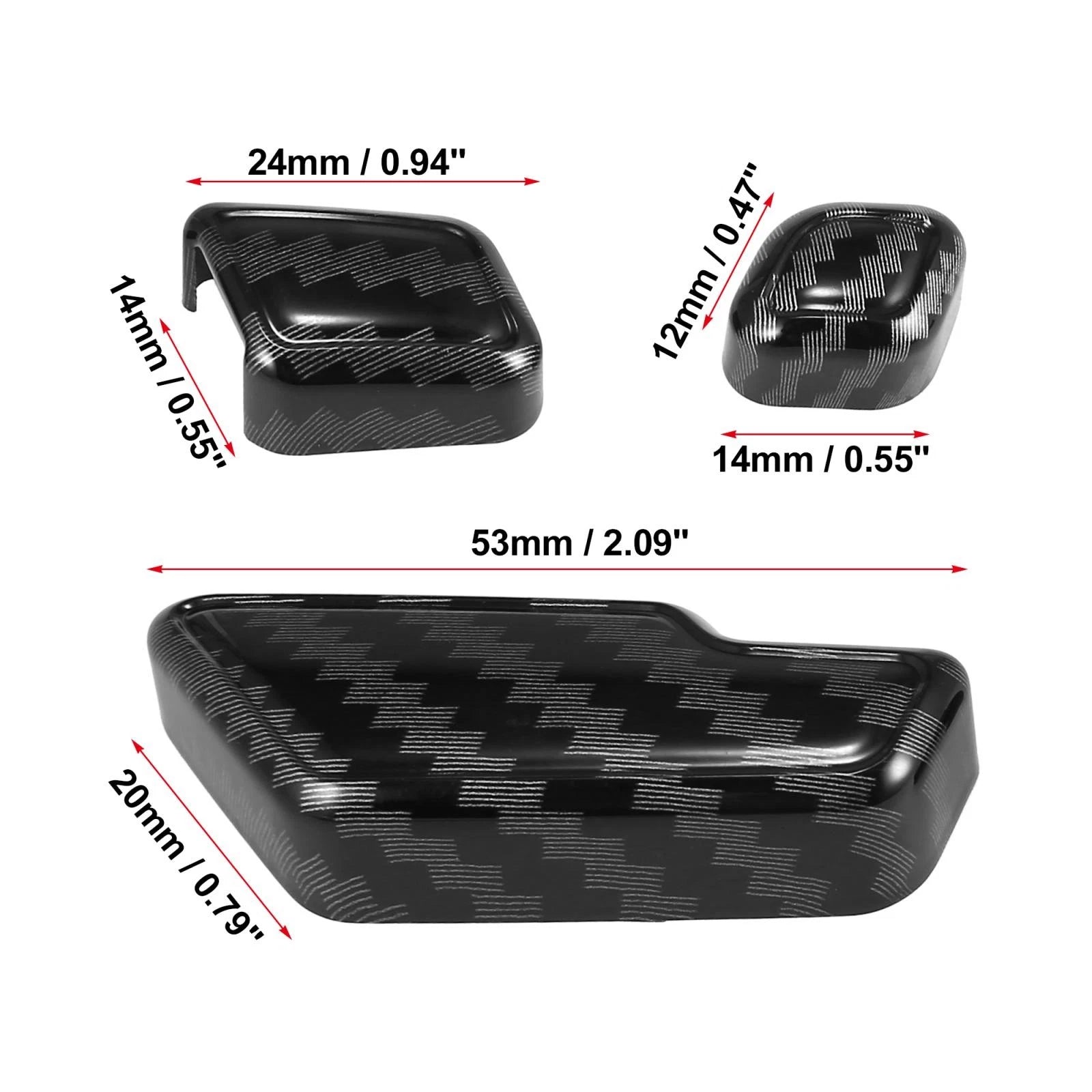 Set of 6 Carbon Fiber Door Adjust Button Switch Covers for Mercedes Benz