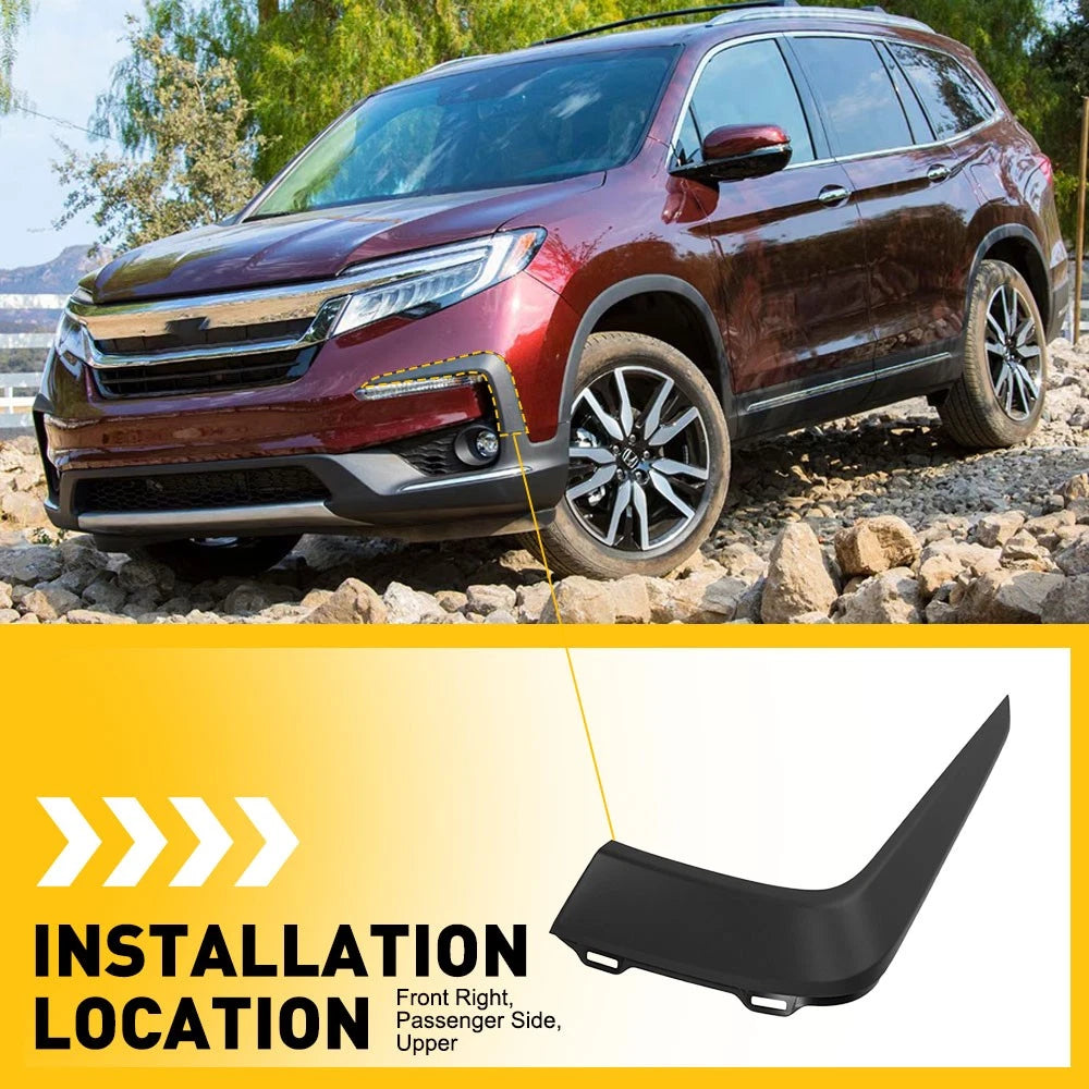 Front Right Upper Bumper Cover Molding for Honda Pilot (2019â2022)
