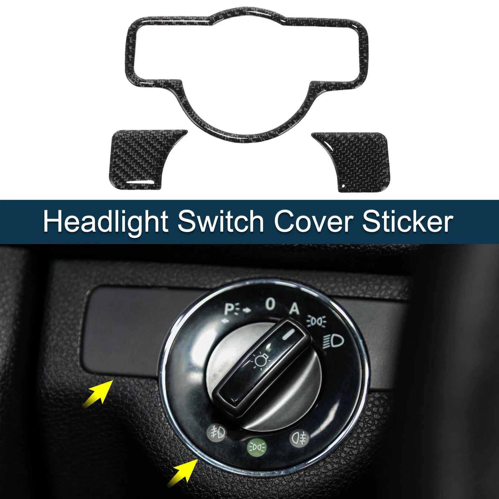 Headlight Switch Cover Stickers for Mercedes-Benz A B C E G Class CLA (Type-B)
