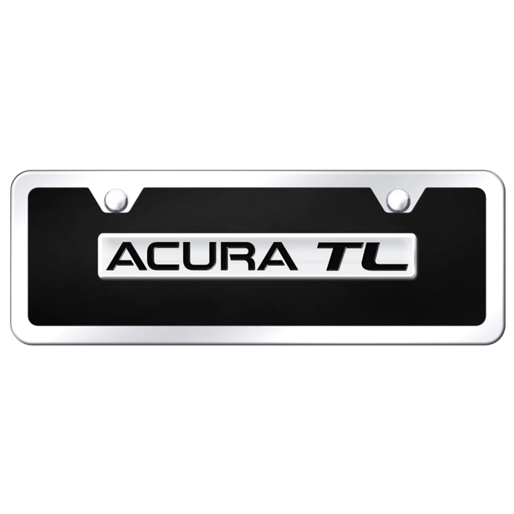 Chrome on Black Acrylic Mini License Plate Kit -Officially Licensed for Acura TL