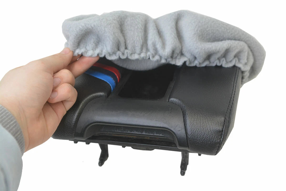 Fleece Console Lid Armrest Cover for BMW E39 (1997–2003) Gray