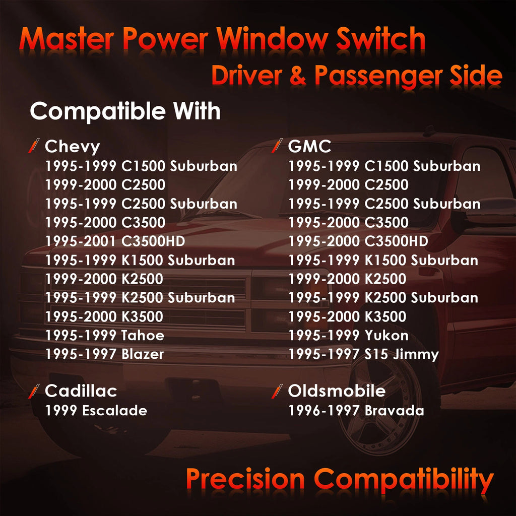 Master Power Window Switch for Chevy GMC C/K 1500-3500 (1988–1999)