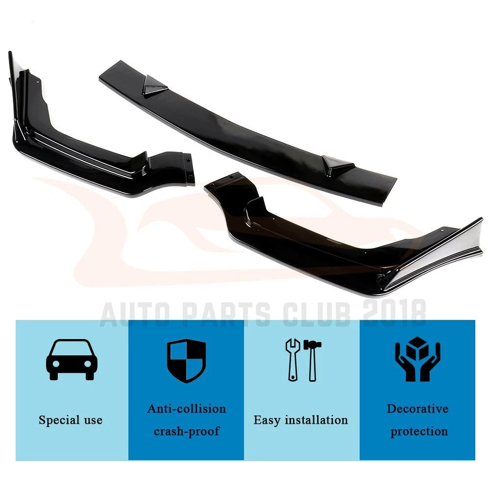 Gloss Black Front Splitter Lip for Infiniti Q50 Sport (2014-2017)