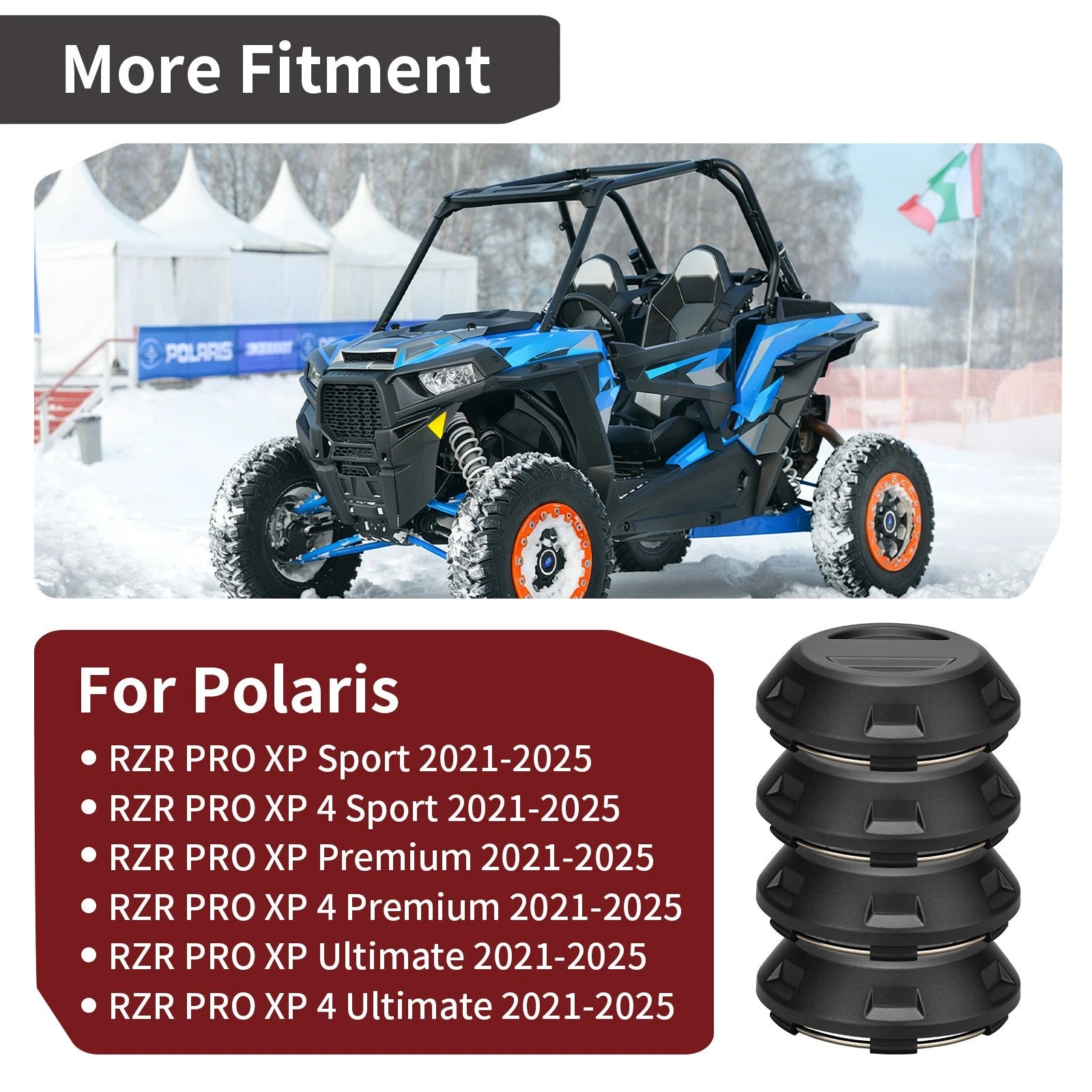 Set of 4 Wheel Center Caps for Polaris RZR PRO XP 4 (2021–2025)
