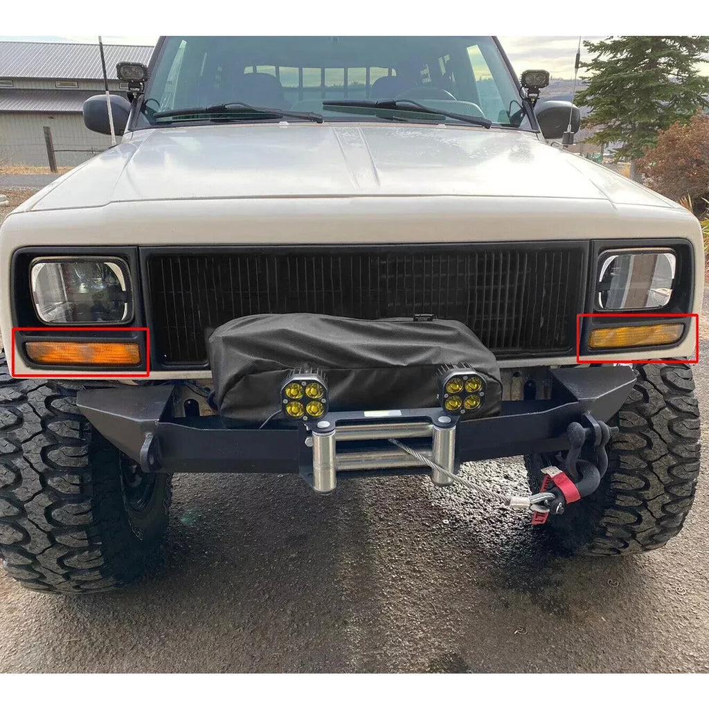 Set of 4 Smoke Front Corner and Bumper Signal Lights for Jeep Cherokee XJ (1997–2001)