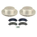 Set of 2 Bosch Rear Vented Rotors & Ceramic Disc Brake Pads for Caddy