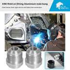 2X AN8 Male Aluminium Weld on JIC Bungs for Universal (02–Present)